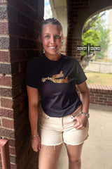 DS Leopard Spur Tee- BLACK