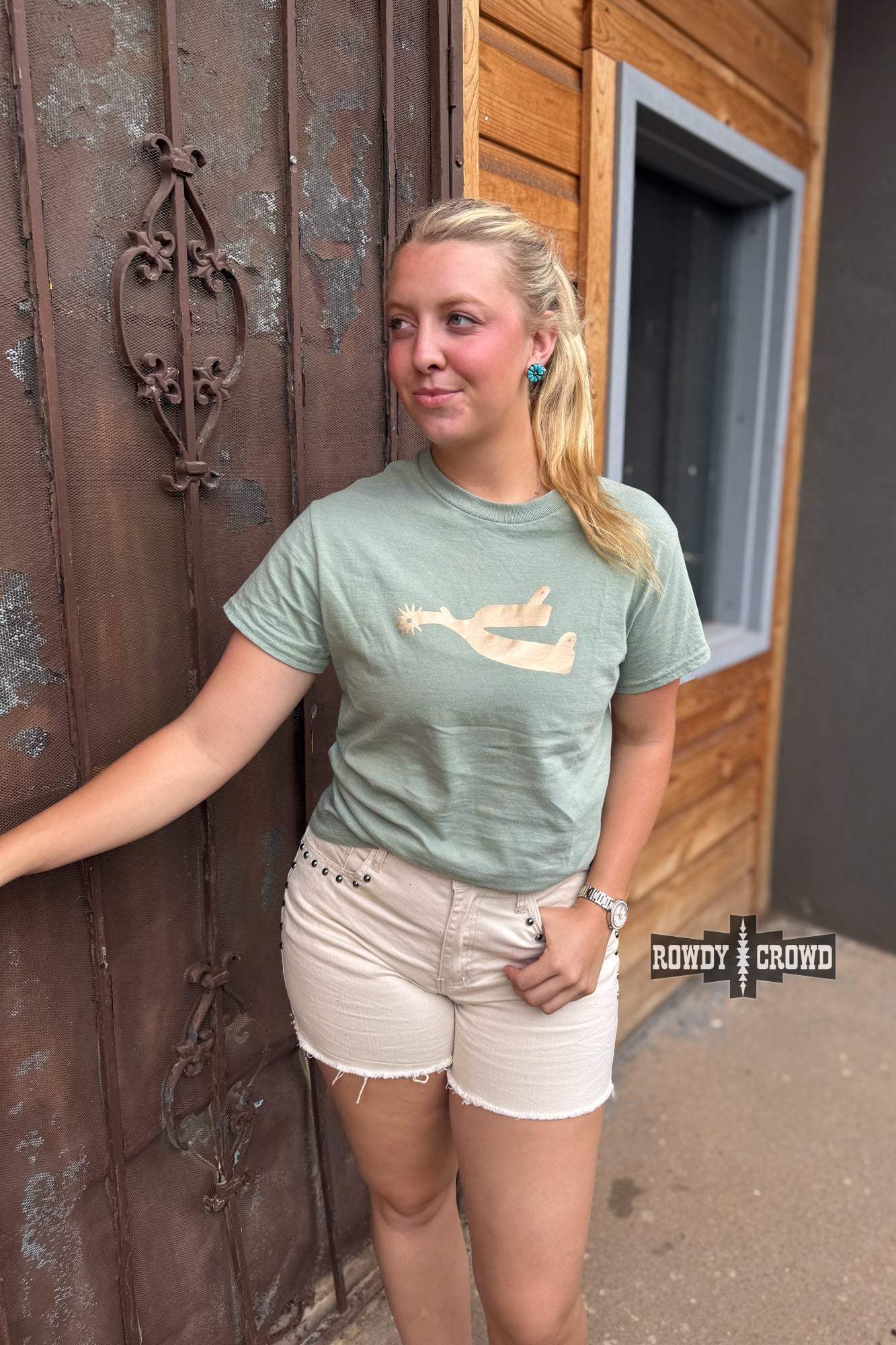 DS Metallic Spur Tee- DESERT GREEN