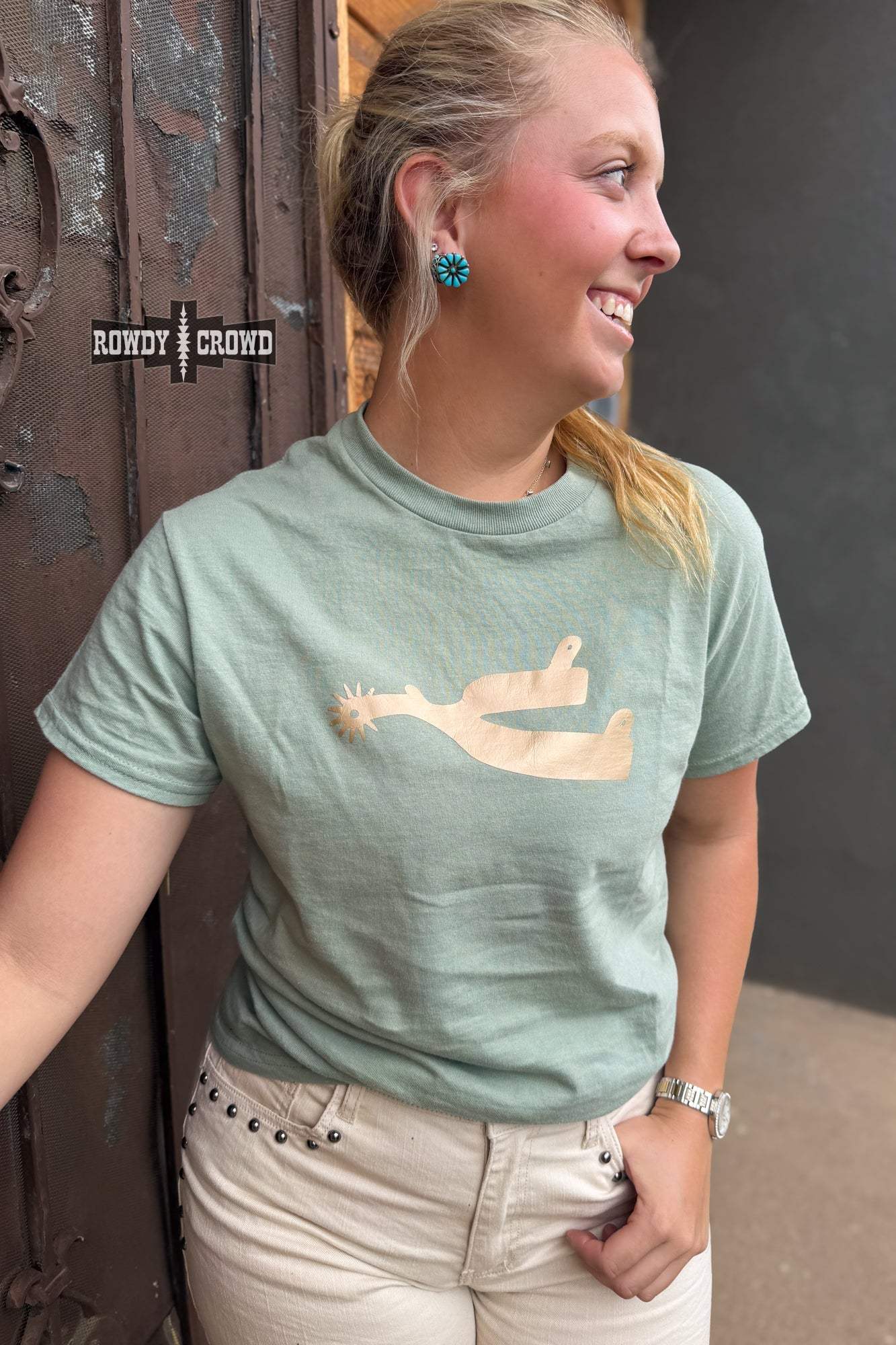 DS Metallic Spur Tee- DESERT GREEN