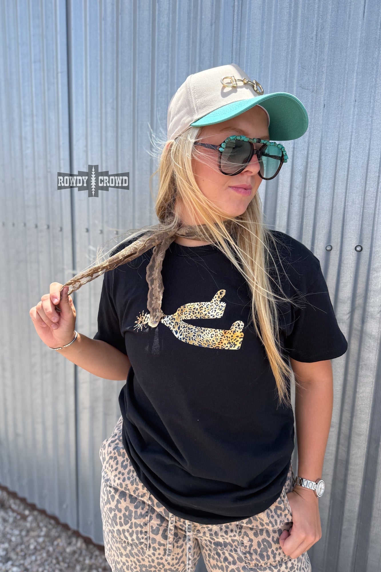 DS Leopard Spur Tee- BLACK - Rowdy Crowd Clothing - Flyclothing LLC