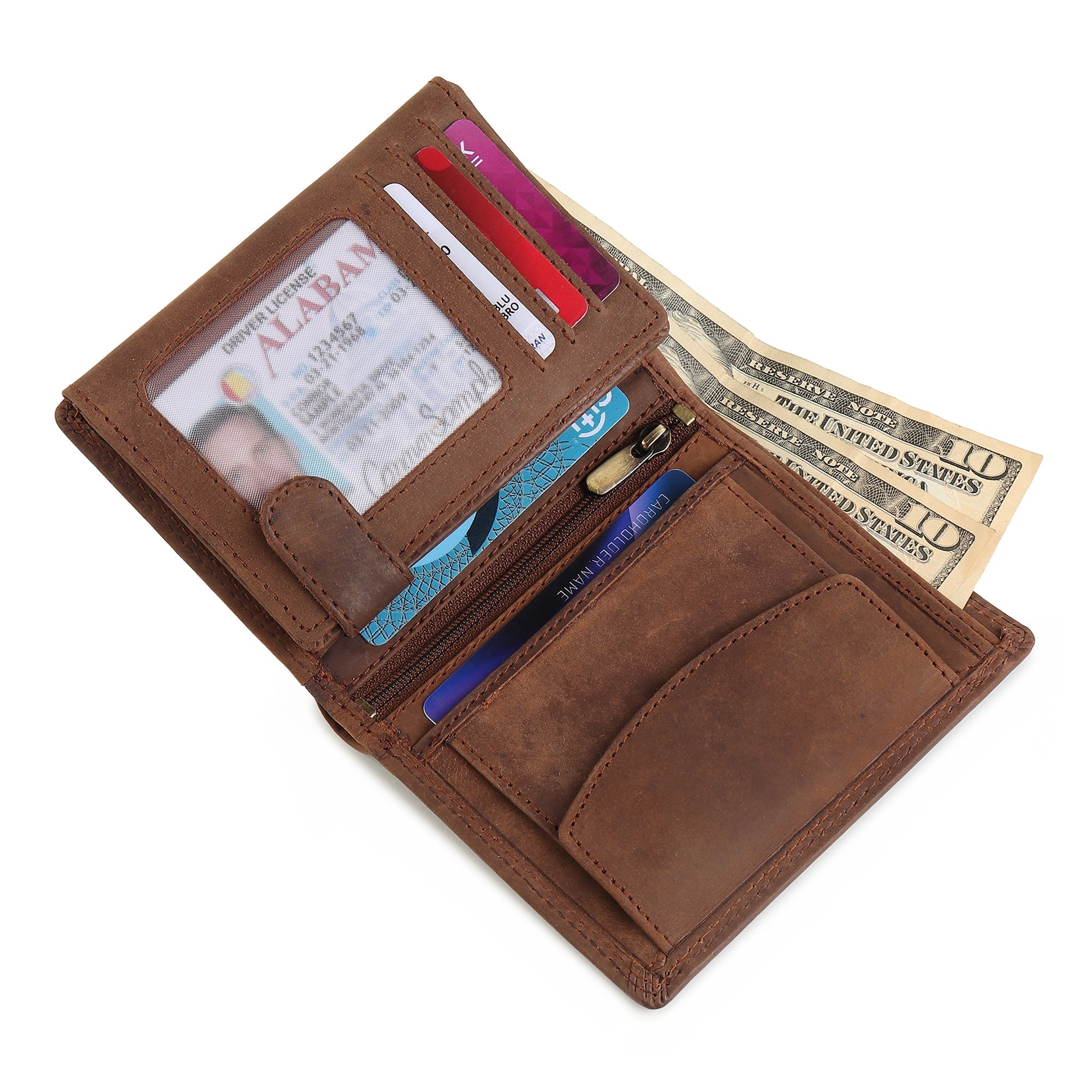 Buffalo Leather Men's Wallet - Vertical - Classy Leather Bags - Flyclothing LLC