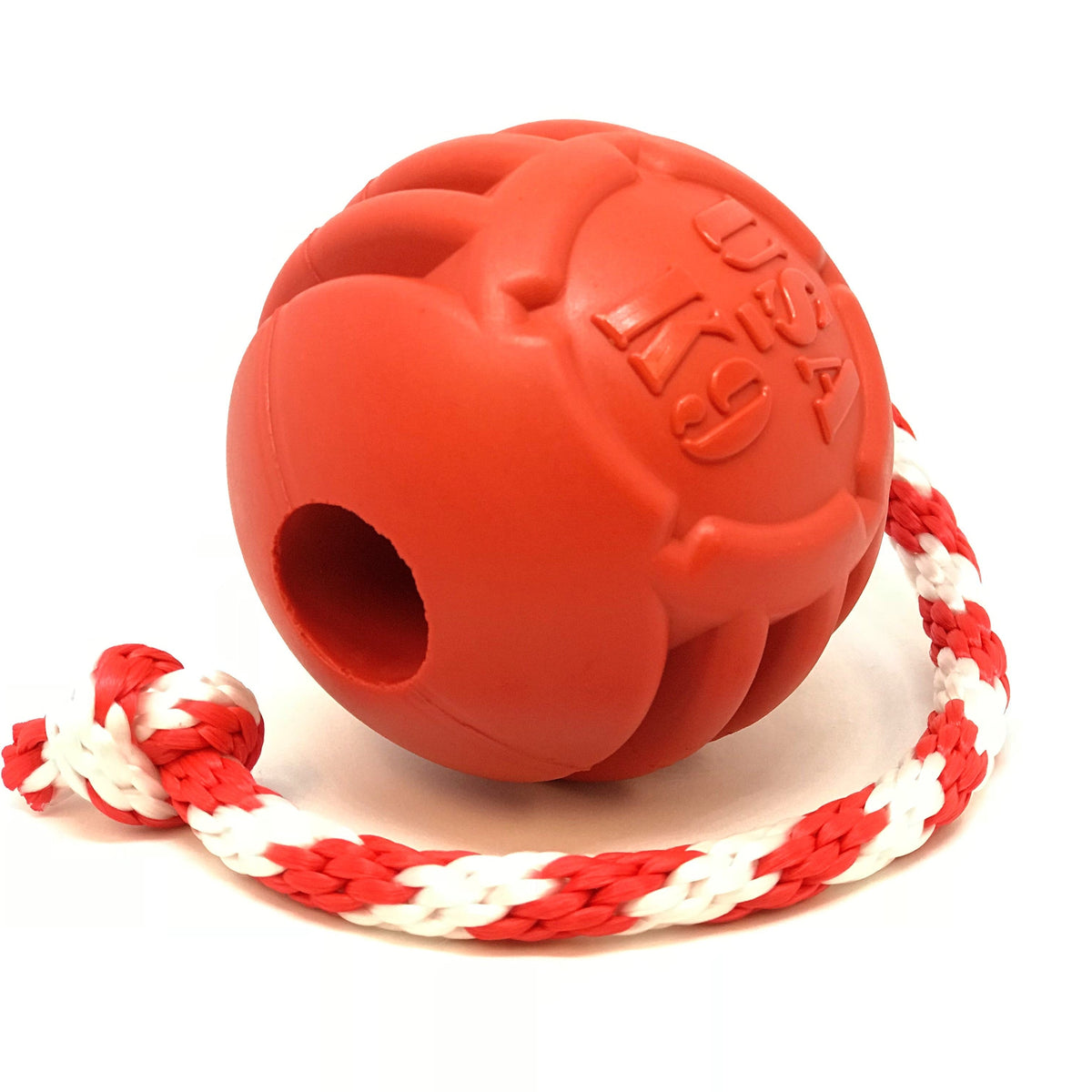 USA-K9 Stars and Stripes Rubber Dog Toy | K9 Handler Reward Toy | Red | USA Made - SodaPup/True Dogs, LLC - Flyclothing LLC
