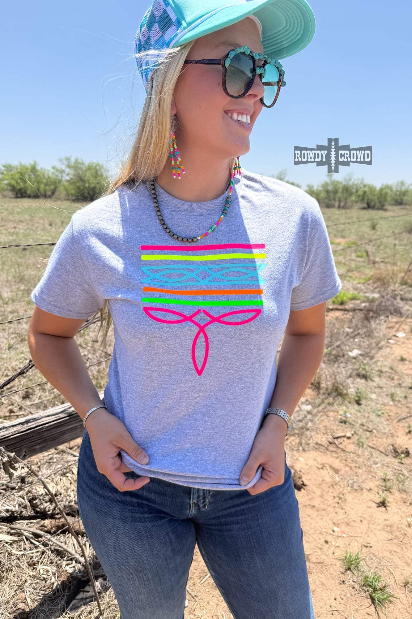 DS GRAY- Neon Boot Stitch Tee