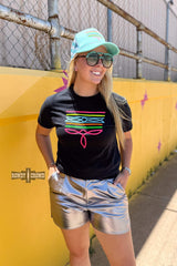 DS BLACK- Neon Boot Stitch Tee
