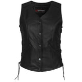 Venus - Ladies Full Length Leather Vest - GoLeather - Flyclothing LLC