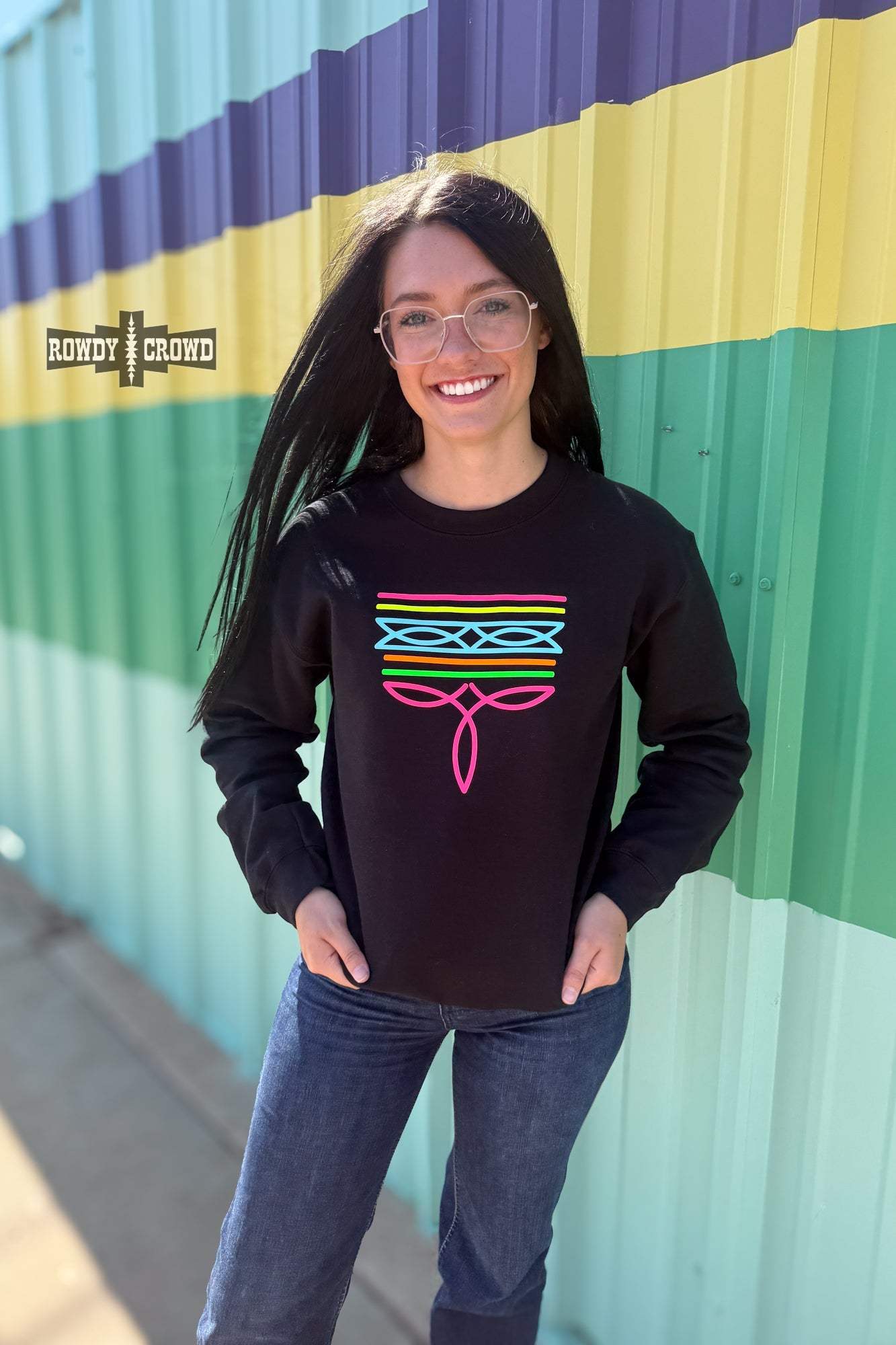 DS BLACK Neon Boot Stitch Sweater