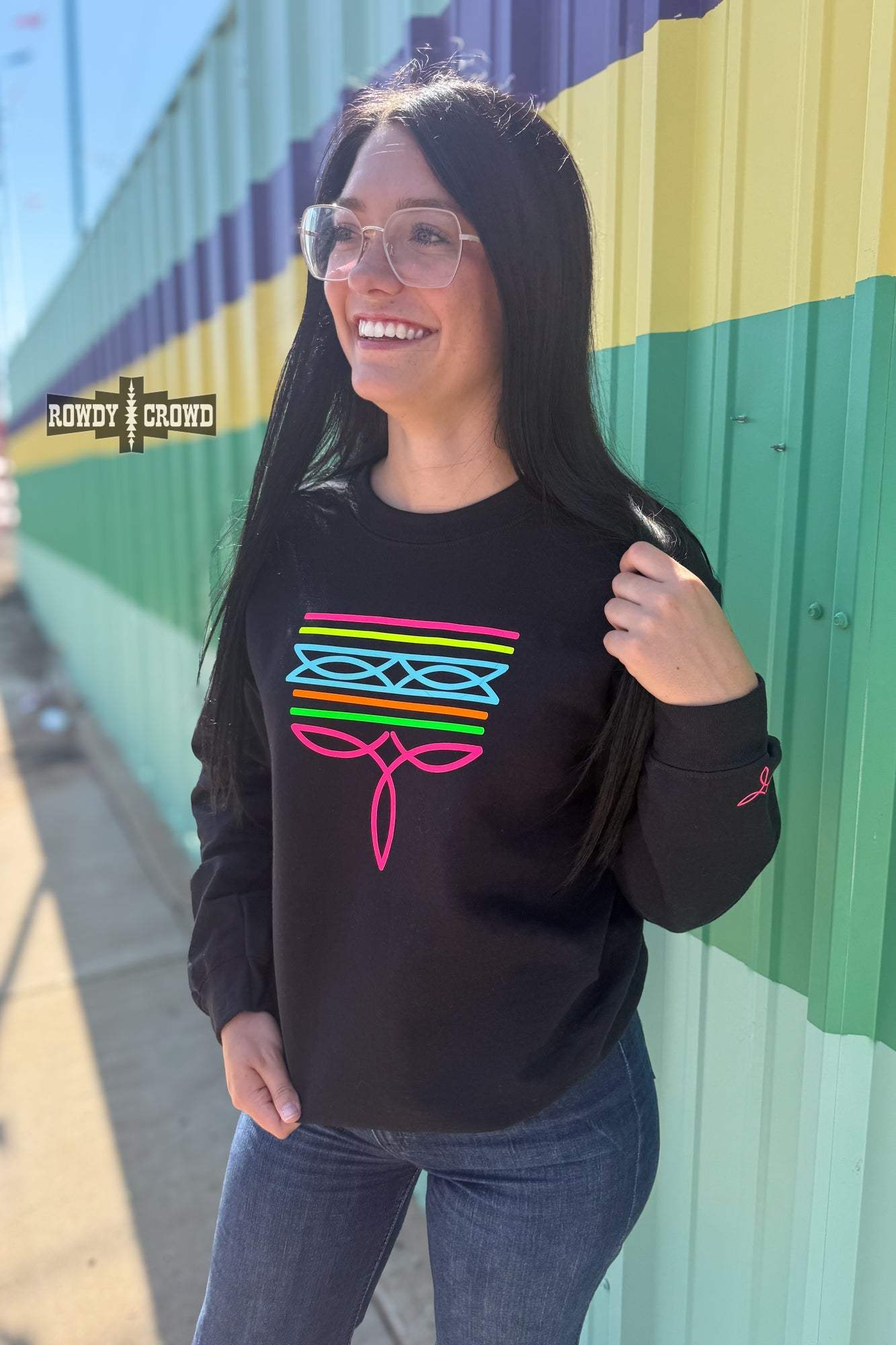 DS BLACK Neon Boot Stitch Sweater