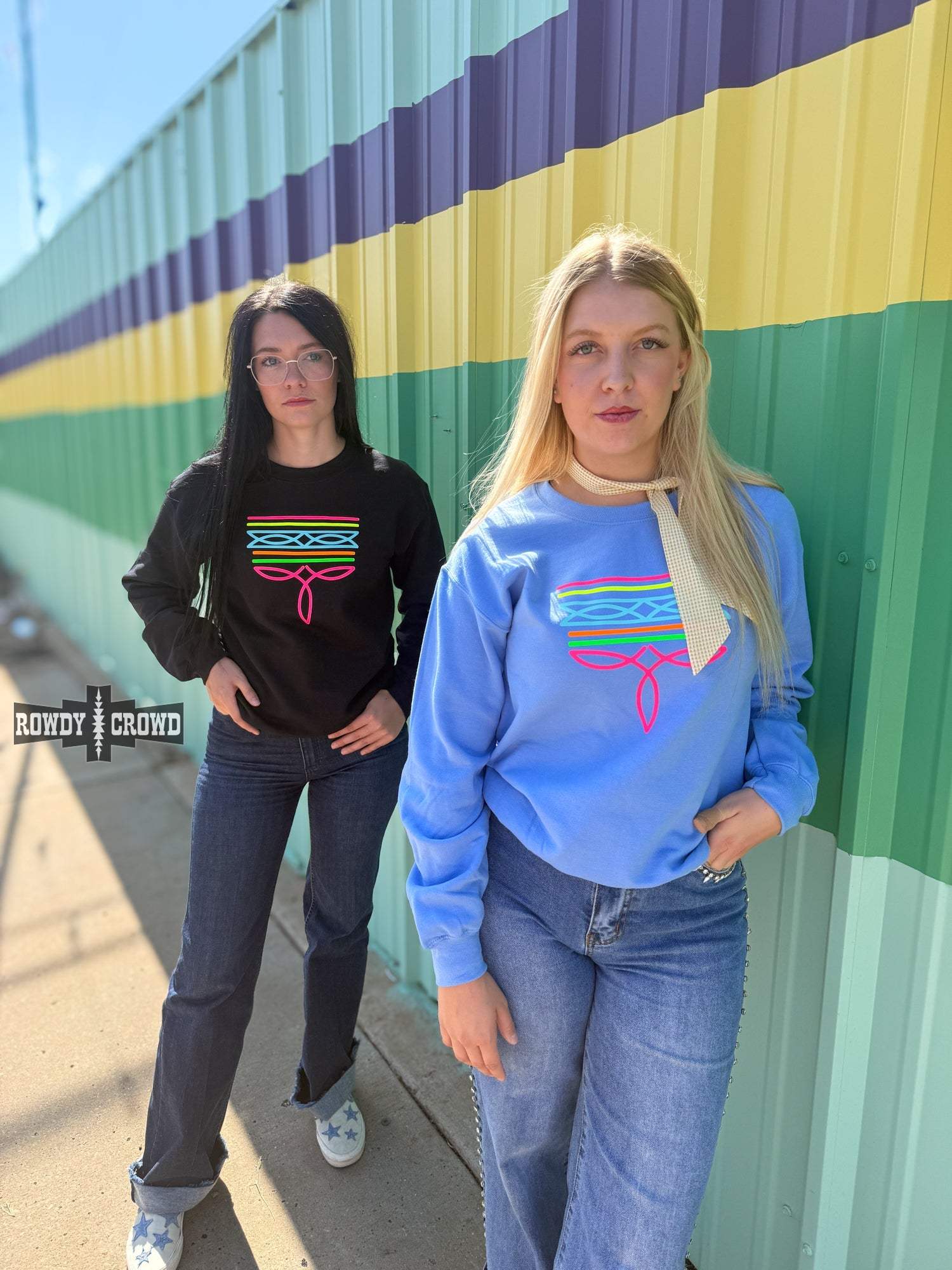 DS BLACK Neon Boot Stitch Sweater
