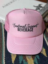 Emotional Support Beverage Pink Trucker Hat - Wild Junkie - Flyclothing LLC