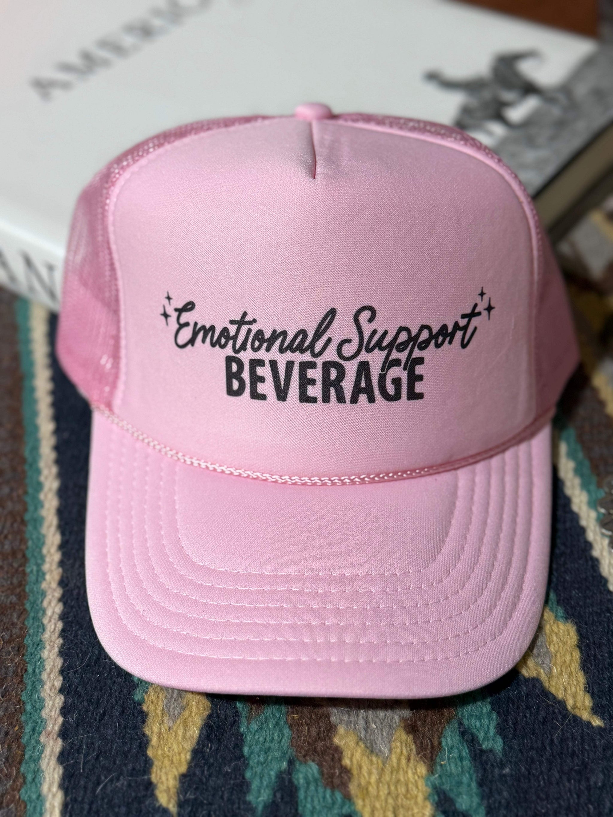 Emotional Support Beverage Pink Trucker Hat - Wild Junkie - Flyclothing LLC