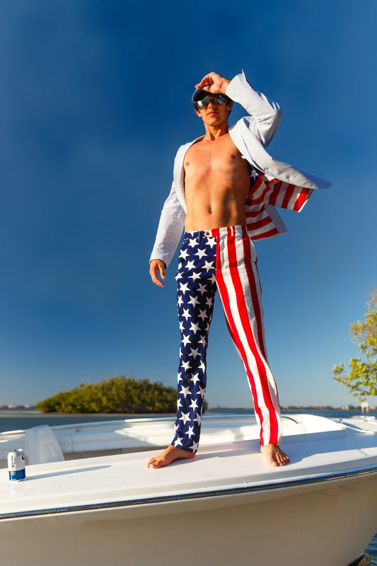 The Tommy J | American Flag Suit Pants - Shinesty