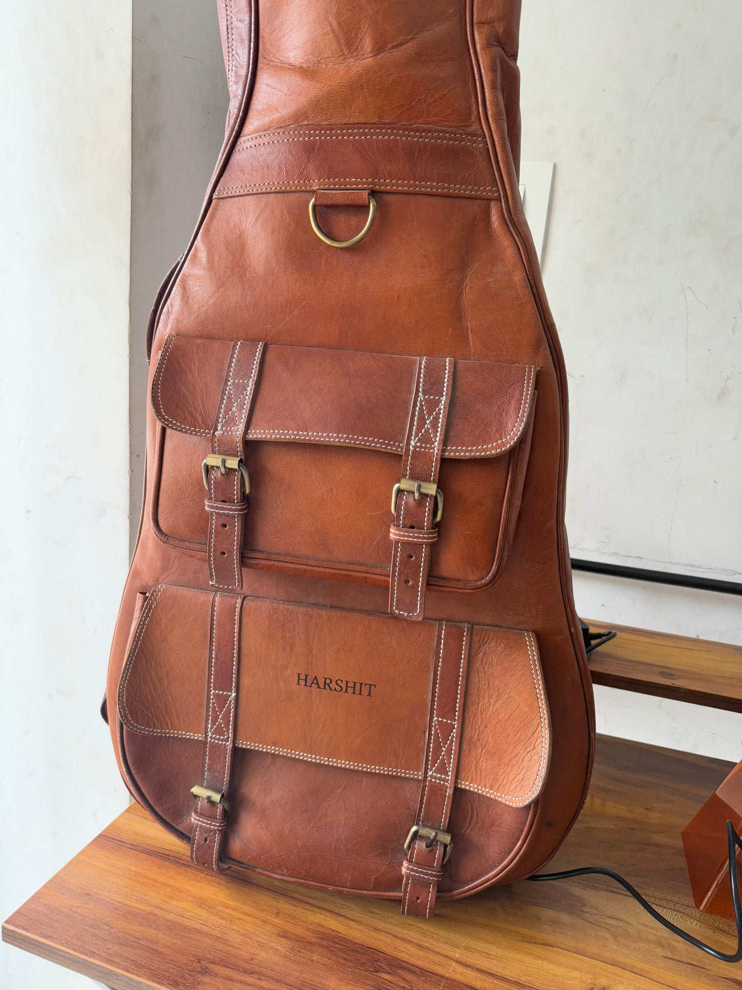 Personalized Leather Guitar Case - Classy Leather Bags - Flyclothing LLC