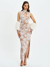 Jazmin White Multi-wear Faux Fur Scarf - Miss Circle - Flyclothing LLC