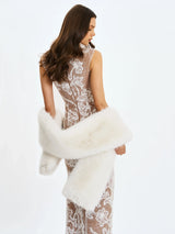 Jazmin White Multi-wear Faux Fur Scarf - Miss Circle - Flyclothing LLC