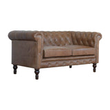 Buffalo Leather Chesterfield - Artisan Furniture - Flyclothing LLC