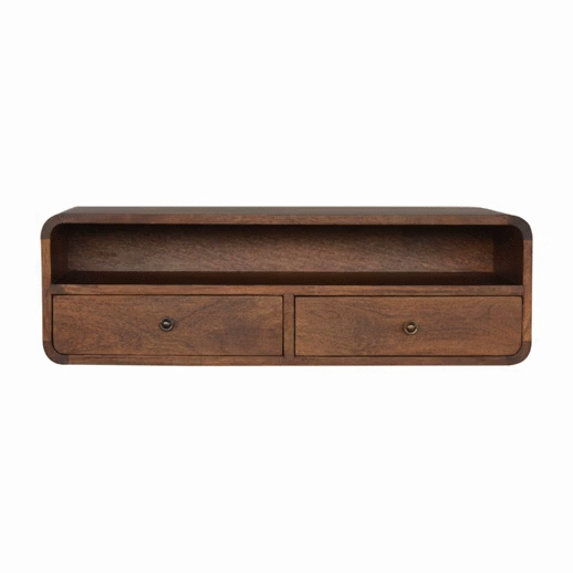 Floating Chestnut Open Console - Artisan Furniture - Flyclothing LLC
