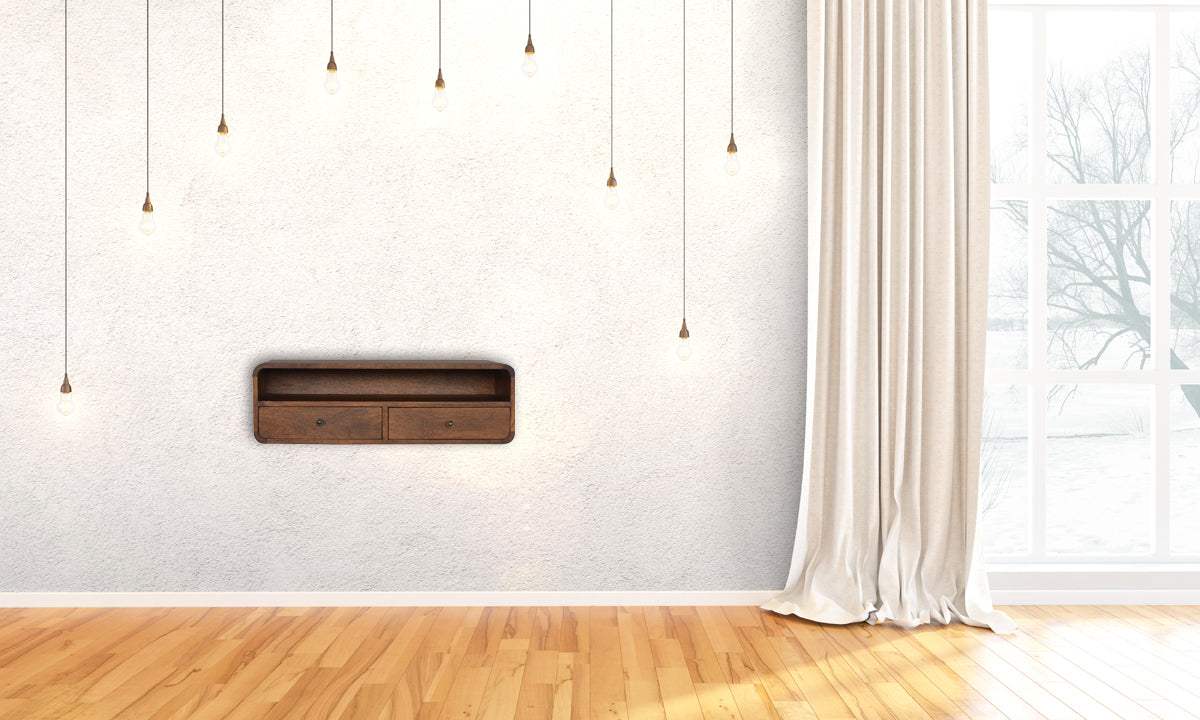 Floating Chestnut Open Console - Artisan Furniture - Flyclothing LLC