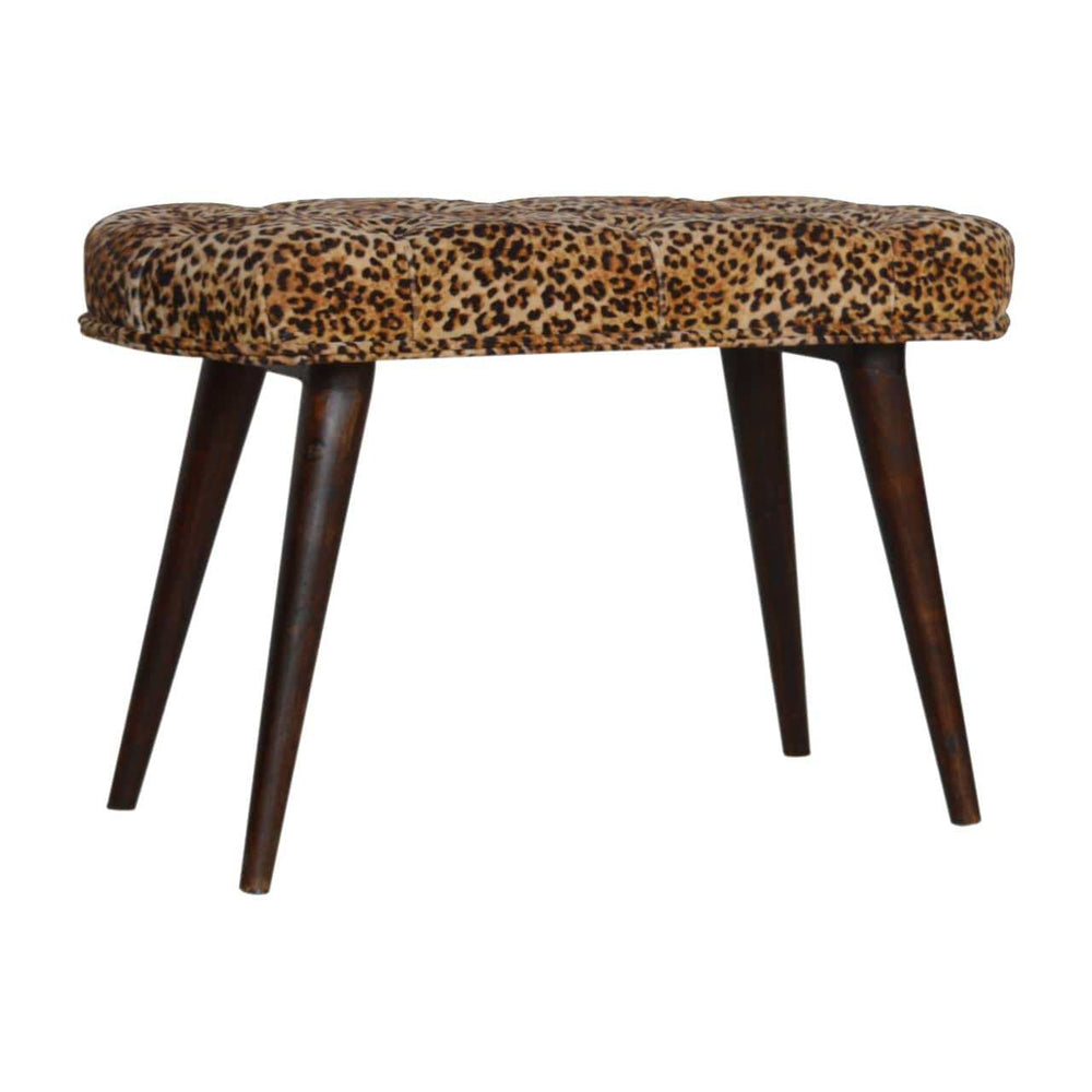 Leopard Print Deep Button Bench - Artisan Furniture - Flyclothing LLC