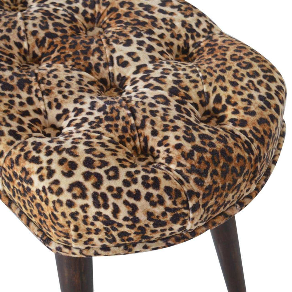Leopard Print Deep Button Bench - Artisan Furniture - Flyclothing LLC
