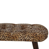 Leopard Print Deep Button Bench - Artisan Furniture - Flyclothing LLC