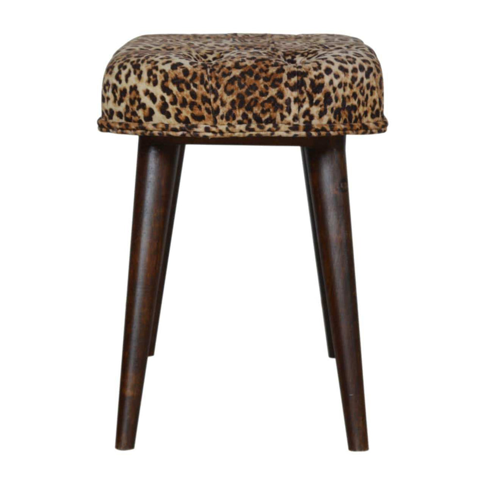 Leopard Print Deep Button Bench - Artisan Furniture - Flyclothing LLC