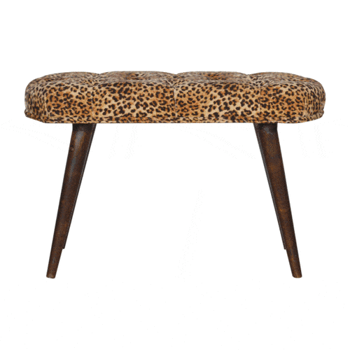 Leopard Print Deep Button Bench - Artisan Furniture - Flyclothing LLC