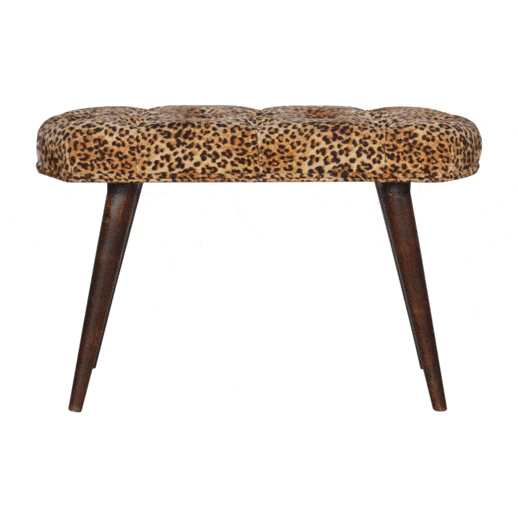 Leopard Print Deep Button Bench - Artisan Furniture - Flyclothing LLC