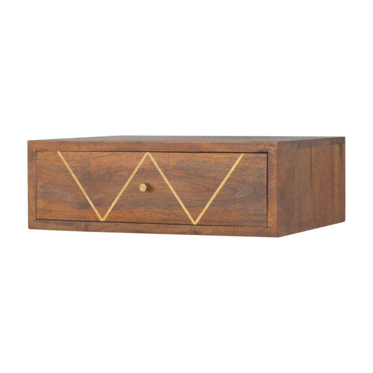 Floating Chestnut Brass Bedside - Artisan Furniture - Flyclothing LLC