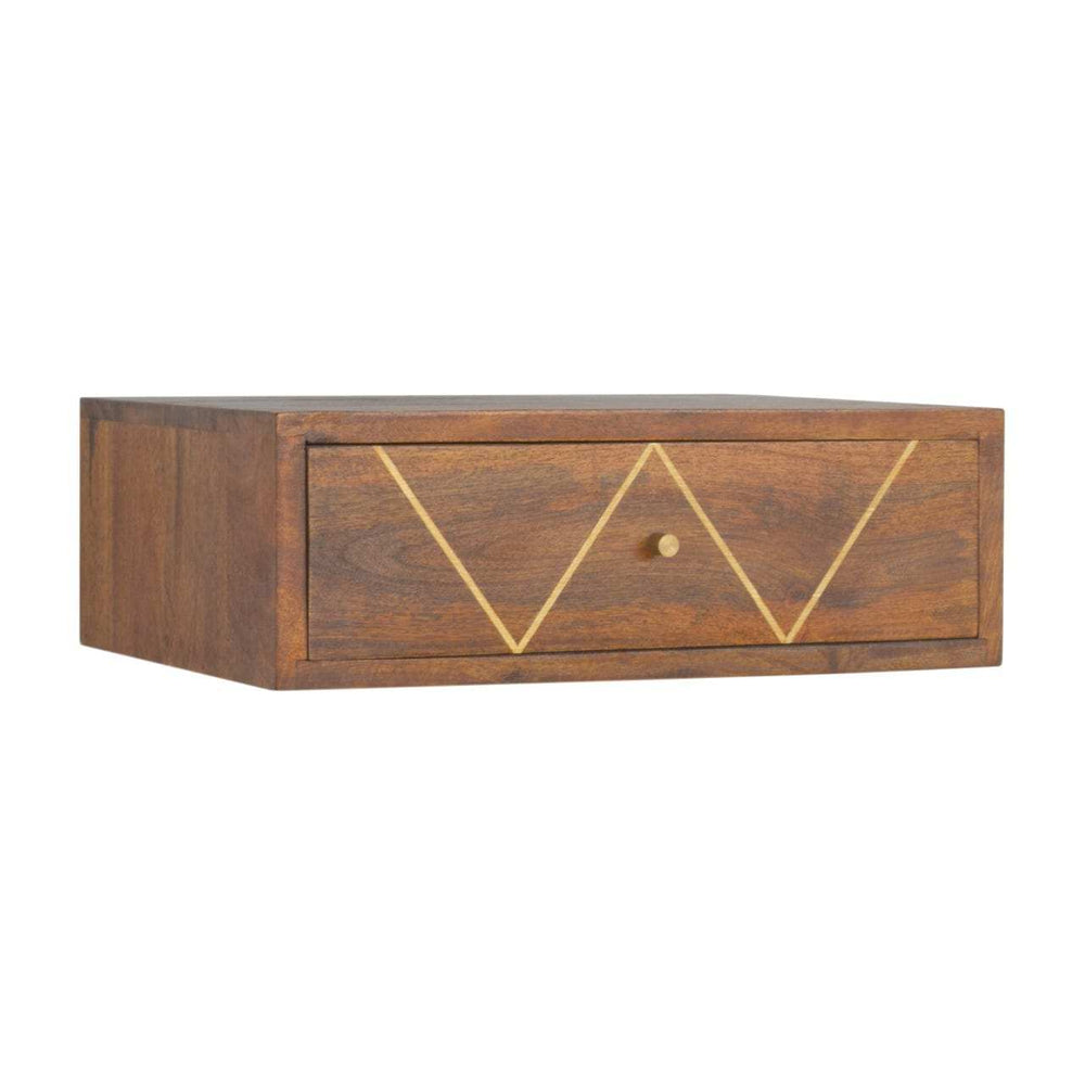 Floating Chestnut Brass Bedside - Artisan Furniture - Flyclothing LLC