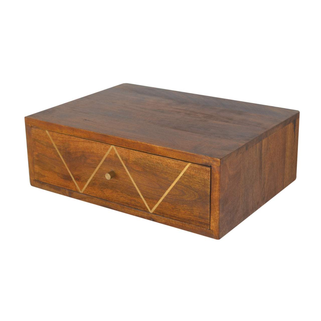 Floating Chestnut Brass Bedside - Artisan Furniture - Flyclothing LLC