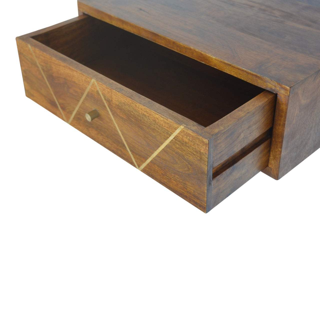 Floating Chestnut Brass Bedside - Artisan Furniture - Flyclothing LLC