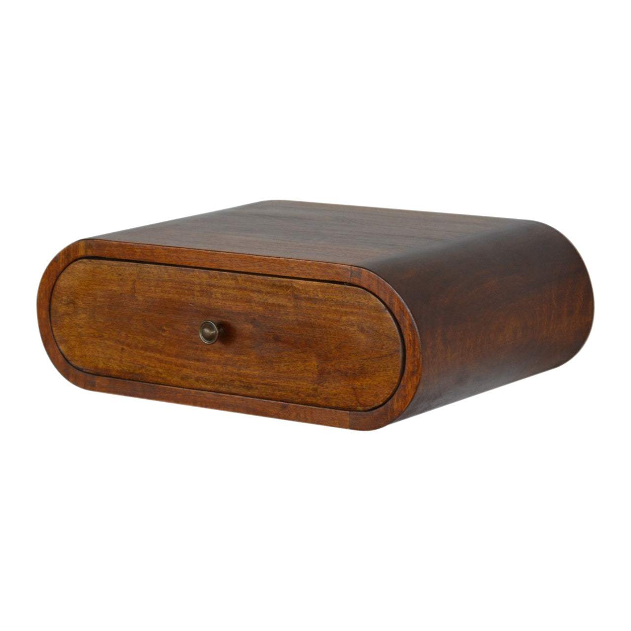 Wall Mounted Round Chestnut Bedside - Artisan Furniture - Flyclothing LLC