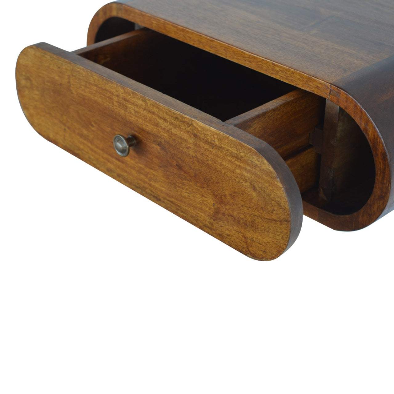 Wall Mounted Round Chestnut Bedside - Artisan Furniture - Flyclothing LLC