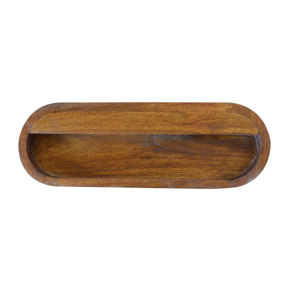 Wall Mounted Round Chestnut Bedside - Artisan Furniture - Flyclothing LLC