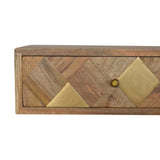 Wall Mounted Brass Inlay Nightstand - Artisan Furniture - Flyclothing LLC
