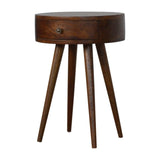 Nordic Chestnut Circular Bedside - Artisan Furniture - Flyclothing LLC