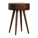 Nordic Chestnut Circular Bedside - Artisan Furniture - Flyclothing LLC