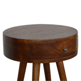 Nordic Chestnut Circular Bedside - Artisan Furniture - Flyclothing LLC