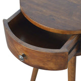 Nordic Chestnut Circular Bedside - Artisan Furniture - Flyclothing LLC