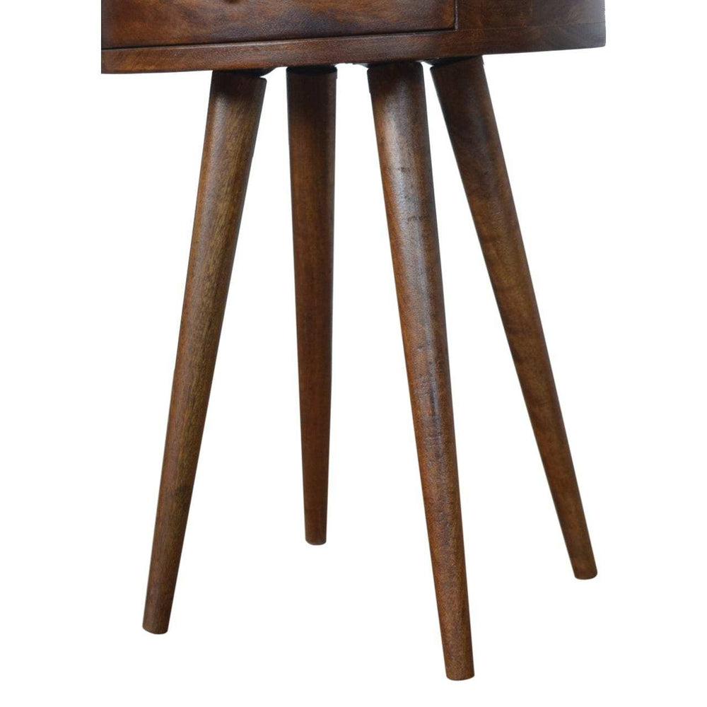 Nordic Chestnut Circular Bedside - Artisan Furniture - Flyclothing LLC