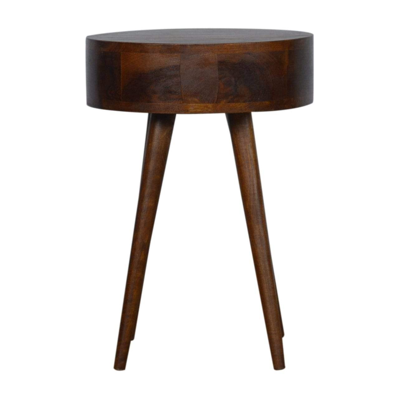 Nordic Chestnut Circular Bedside - Artisan Furniture - Flyclothing LLC