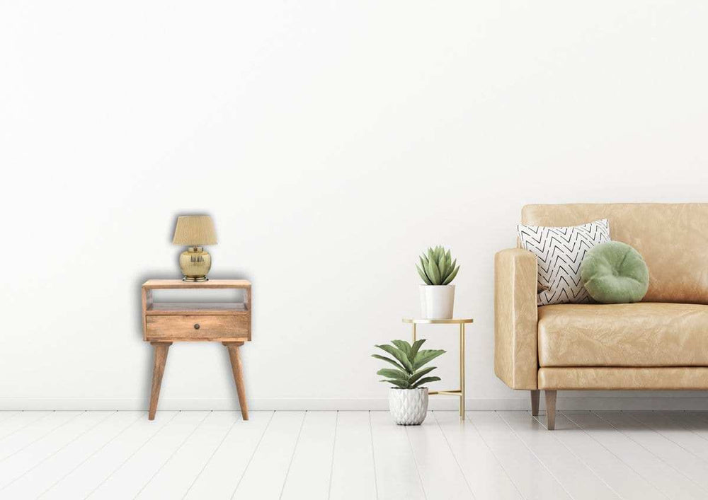 Modern Bedside with Open Slot - Artisan Furniture - Flyclothing LLC