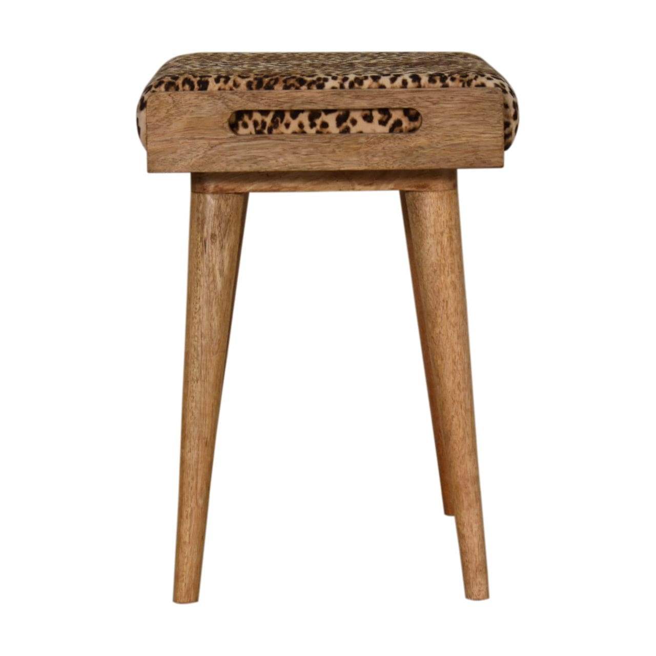 Artisan Leopard Velvet Tray Style Footstool - Artisan Furniture - Flyclothing LLC