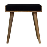 Black Velvet Tray Style Footstool - Artisan Furniture - Flyclothing LLC
