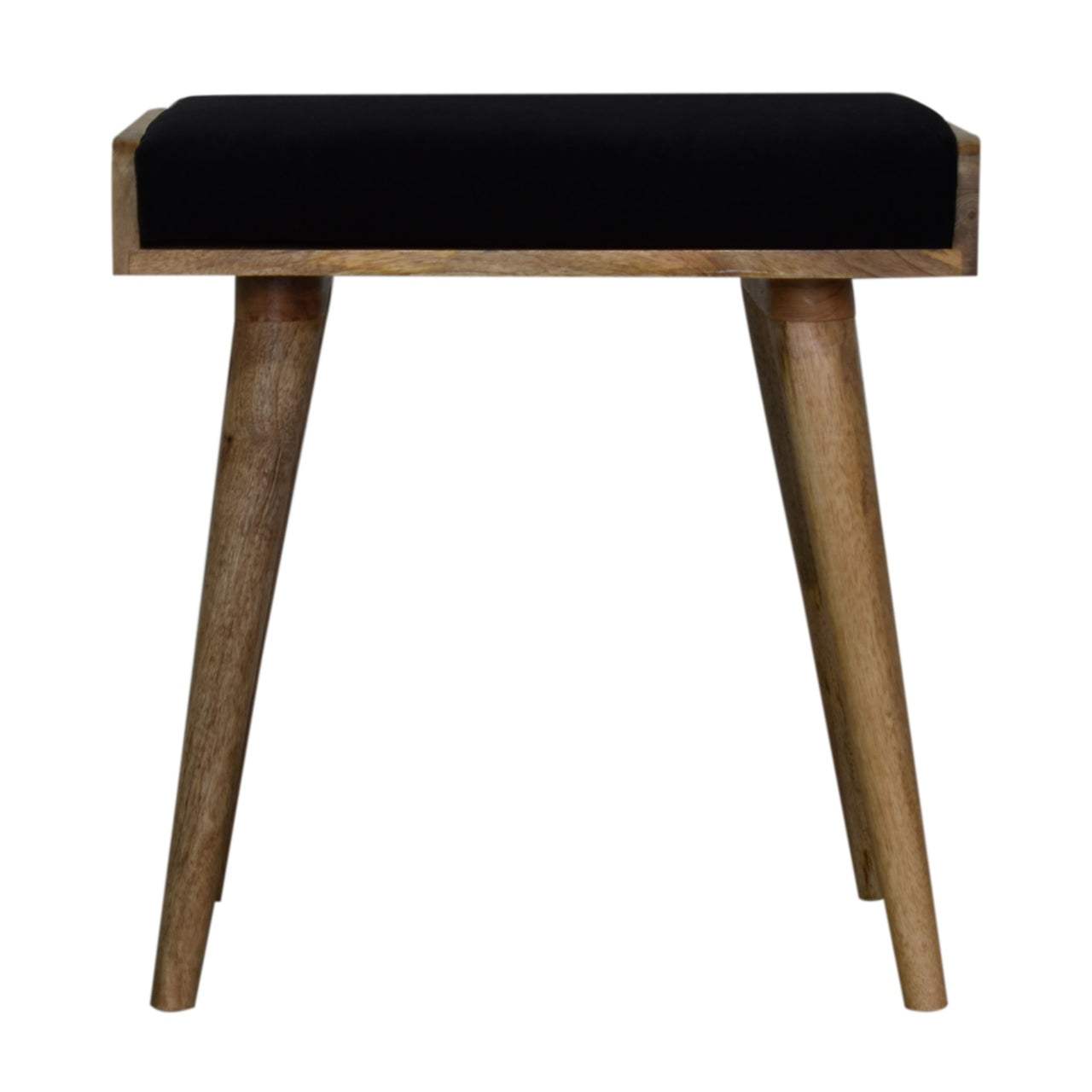Black Velvet Tray Style Footstool - Artisan Furniture - Flyclothing LLC