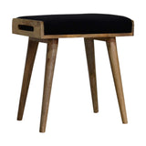 Black Velvet Tray Style Footstool - Artisan Furniture - Flyclothing LLC