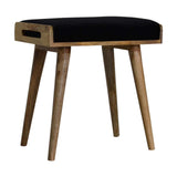 Black Velvet Tray Style Footstool - Artisan Furniture - Flyclothing LLC