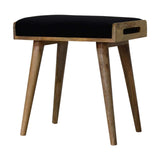 Black Velvet Tray Style Footstool - Artisan Furniture - Flyclothing LLC