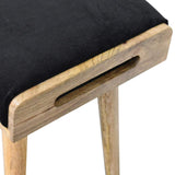 Black Velvet Tray Style Footstool - Artisan Furniture - Flyclothing LLC