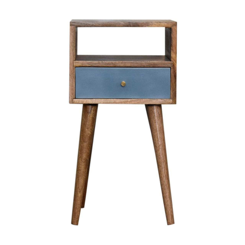 Mini Blue Hand Painted Bedside - Artisan Furniture - Flyclothing LLC